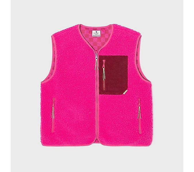 suebidou Fleeceweste Stylishe Sherpa Teddyfell Damen Weste mit Farbakzenten günstig online kaufen