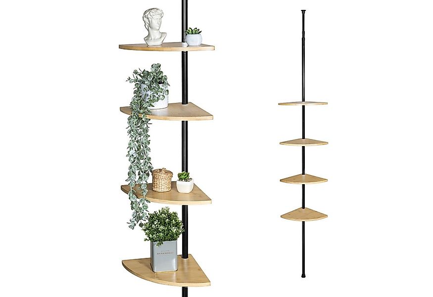 bremermann Eckregal Teleskopregal mit 4 Bambus Ablageböden günstig online kaufen