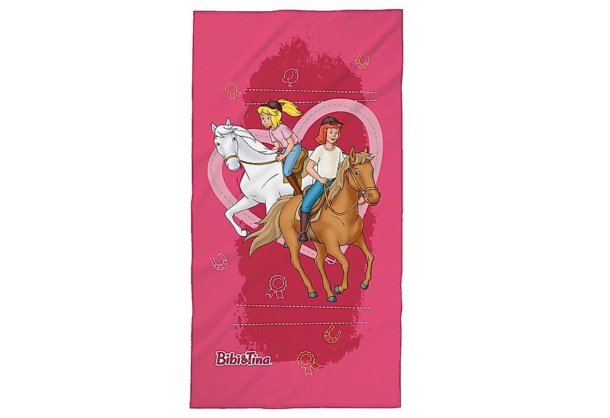 BERONAGE Strandtuch Bibi und Tina Badetuch Herz 75x150 cm, 100% Baumwolle ( günstig online kaufen
