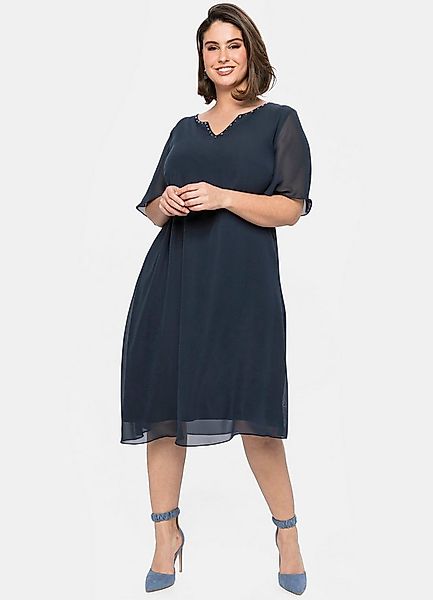 Sheego Etuikleid Chiffonkleid . günstig online kaufen