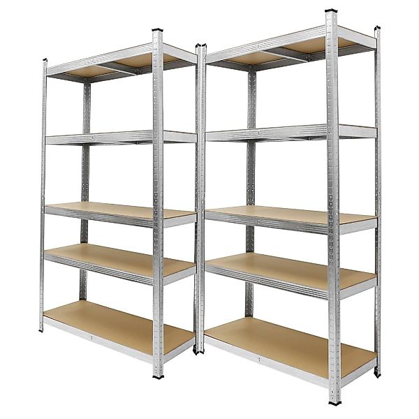 ECD Germany 2 Stück Werkstattregal 180x90x40 cm Verzinkt bis 750kg 5 MDF-Pl günstig online kaufen