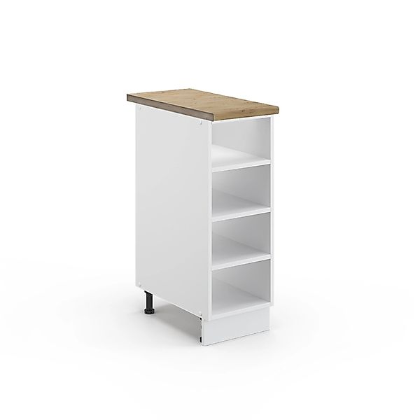 Vicco Küchenregal Fame-Line Offener Küchenschrank Weiß/Weiß 30 cm AP Eiche günstig online kaufen