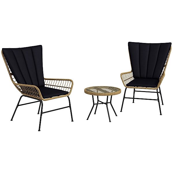 Outsunny Sitzgruppe Gartenmöbel-Set mit 2 Stühlen, günstig online kaufen