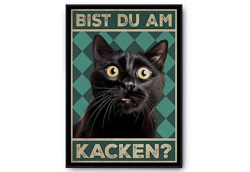 Tigerlino Poster Bist du am Kacken Katzen Gästebad Wandbild Badezimmer Gäst günstig online kaufen