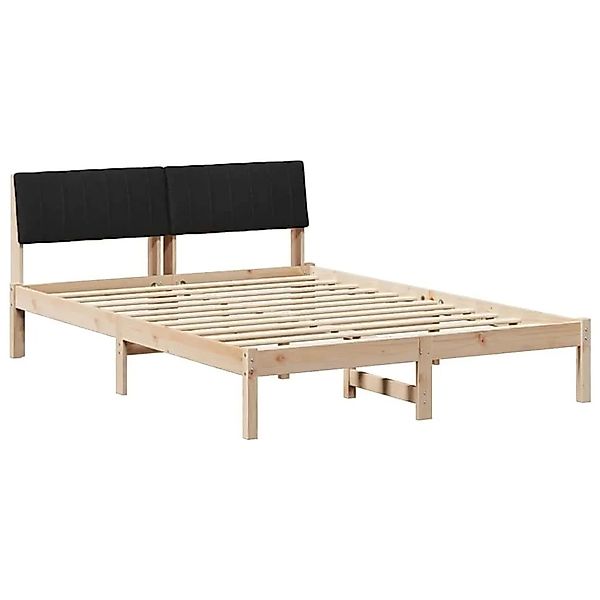 vidaXL Bettgestell Braun und Schwarz 140 x 190 cm Massivholz Kiefer 878686 günstig online kaufen