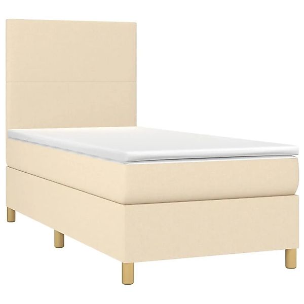 vidaXL Boxspringbett mit Matratze & LED Creme 80x200 cm Stoff 3135234 günstig online kaufen
