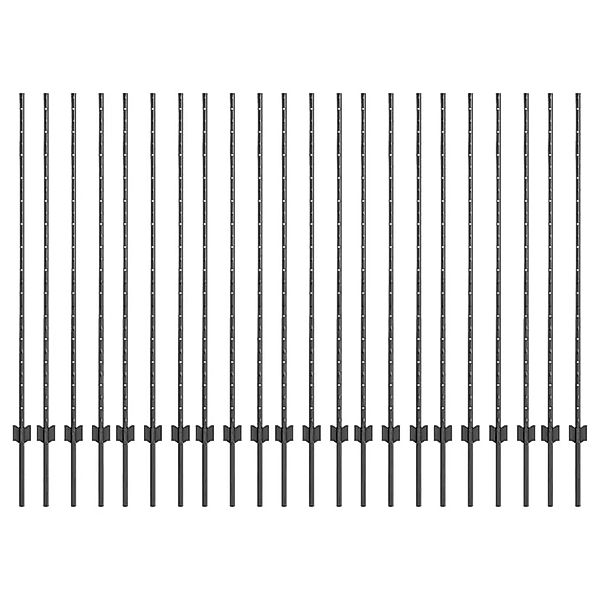 vidaXL Zaunpfosten 22 Stk Grau 180 cm Stahl 3335940 günstig online kaufen
