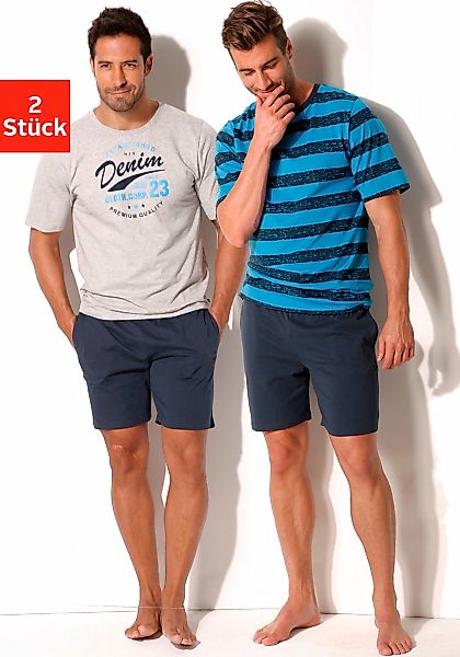 H.I.S Pyjama Packung, 2 Stück, 4 tlg. Schlafanzug mit unterschiedlichem Des günstig online kaufen