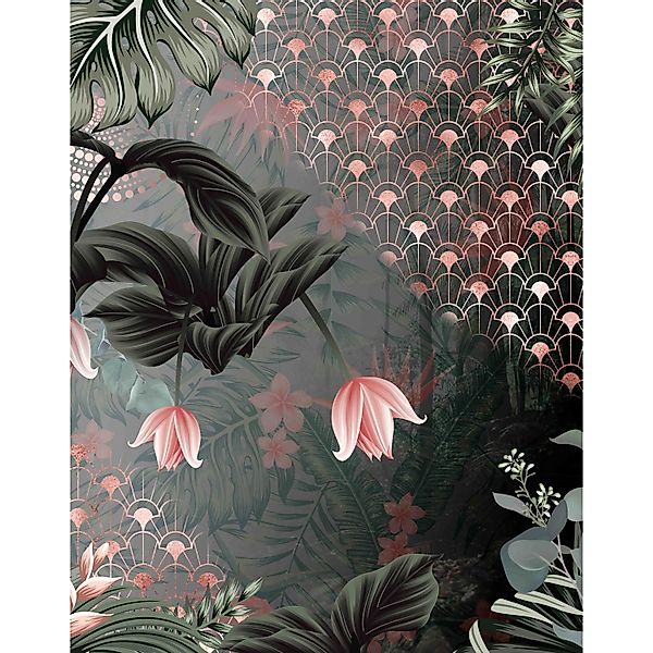 Marburg Fototapete Smart Art Gallery 9 Floral Modern Grün-Schwarz FSC® günstig online kaufen