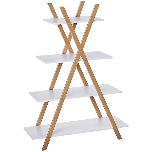 Kleankin Badregal 4 Ebenen Bambus Natur 80 x 33 x 109 cm günstig online kaufen