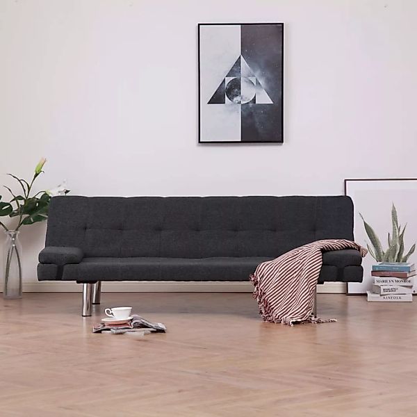 Schlafsofa Mit Zwei Kissen Dunkelgrau Polyester günstig online kaufen