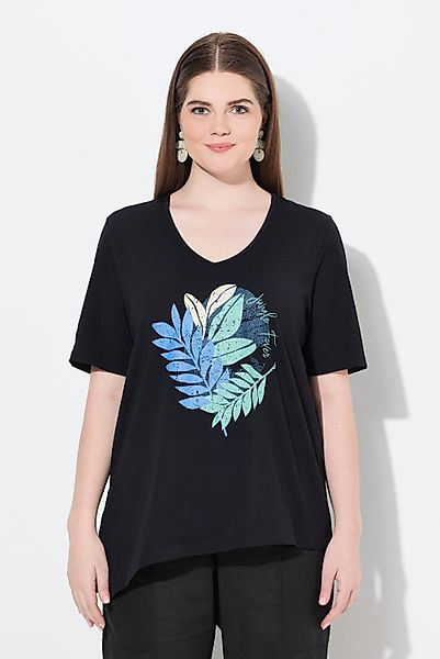 Ulla Popken T-Shirt T-Shirt Zierperlen V-Ausschnitt günstig online kaufen