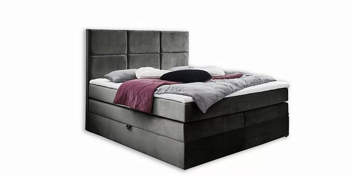 JVmoebel Bett Graue schicke Doppelschlafzimmer Holzmöbel Design elegante Po günstig online kaufen