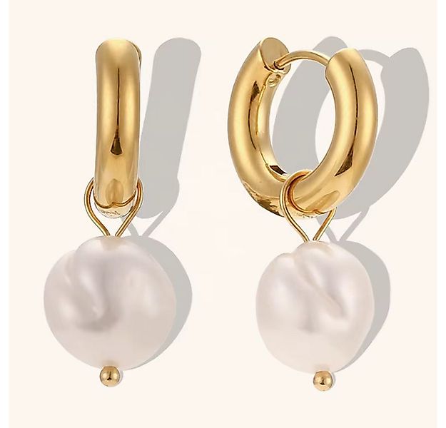 ROUGEMONT Paar Creolen Creolen Ohrringe Süßwasserperle 2 Trage Varianten Go günstig online kaufen