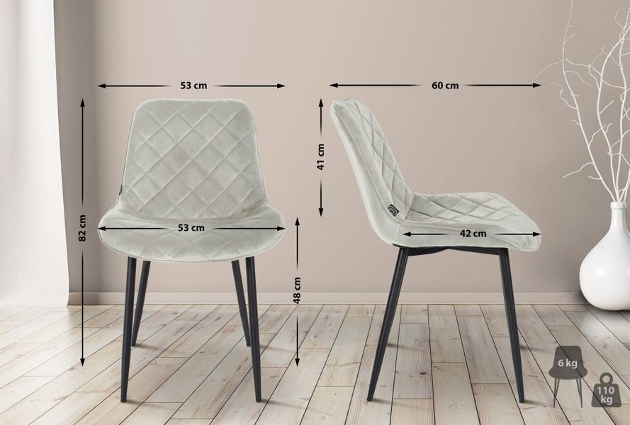 CLP Esszimmerstuhl Springs, gesteppte Polsterung, Metallgestell günstig online kaufen