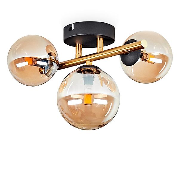 hofstein Deckenleuchte Deckenlampe aus Metall/Glas in günstig online kaufen