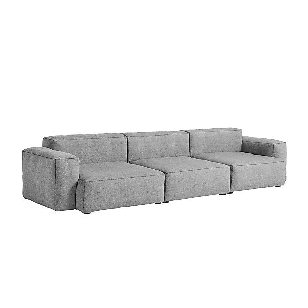 HAY - Mags Soft 3-Sitzer Sofa Armlehne niedrig - grau/Naht hellgrau/Stoff H günstig online kaufen