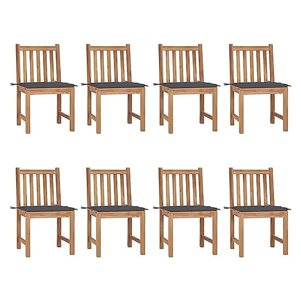 vidaXL Gartenstühle 8 Stk mit Kissen Massivholz Teak 3073142 günstig online kaufen