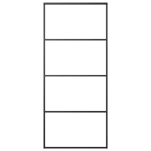 vidaXL Schiebetür Aluminium und ESG Glas 90x205 cm Schwarz 149480 günstig online kaufen