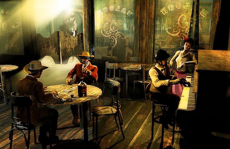 Papermoon Fototapete »SALOON-WILD WEST NOSTALGIE RETRO VINTAGE BAR COWBOY X günstig online kaufen