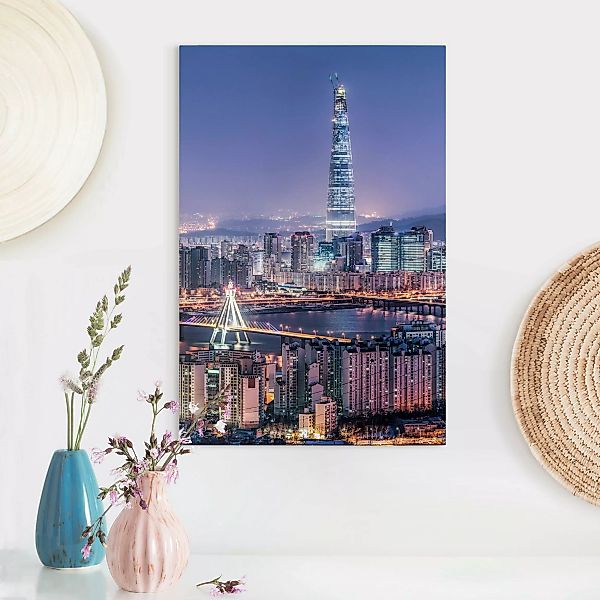 Leinwandbild Lotte World Tower bei Nacht günstig online kaufen