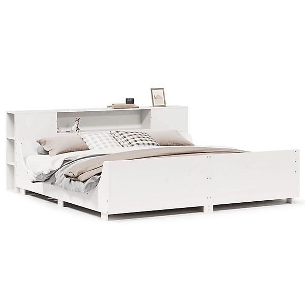 vidaXL Massivholzbett ohne Matratze Weiß 200x200 cm Kiefernholz 3323756 günstig online kaufen