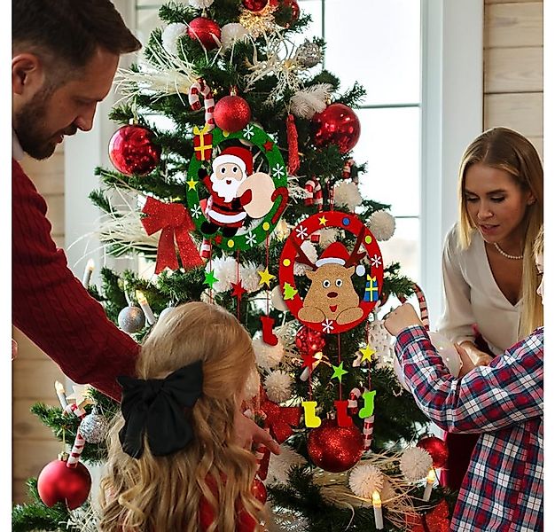 Coonoor Dekohänger Weihnachtskränze Bastelset für Kinder,Weihnachtsbaum Dek günstig online kaufen