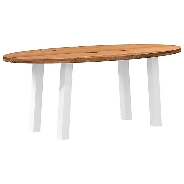 vidaXL Esstisch Hellbraun 200x100x74 cm Massivholz Eiche Oval 3305349 günstig online kaufen