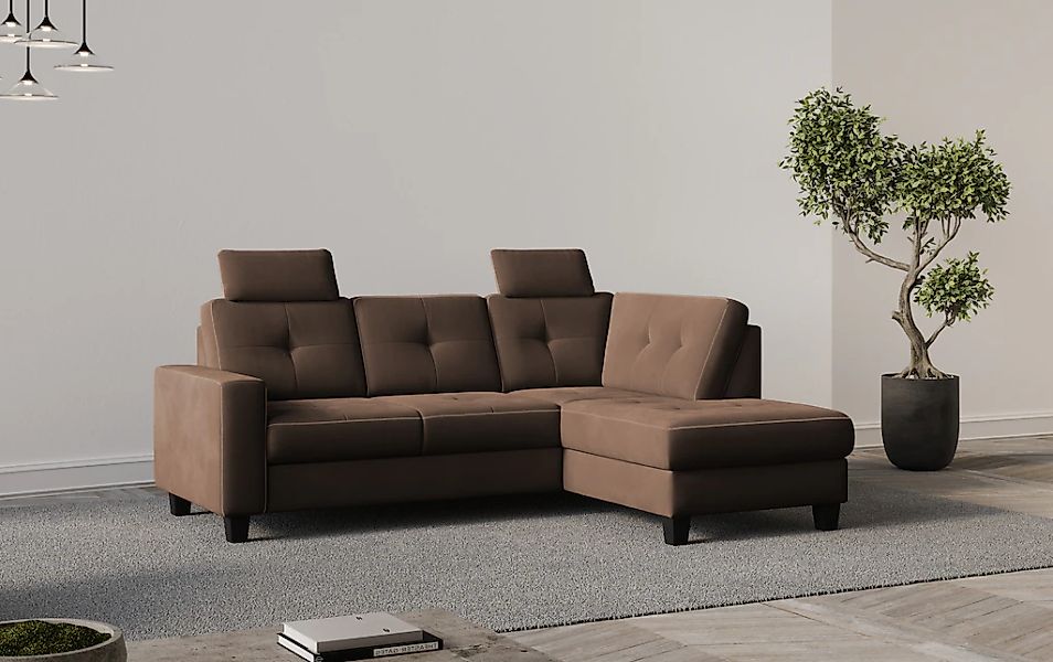 Places of Style Ecksofa "Varese", Kreuznaht in beige günstig online kaufen