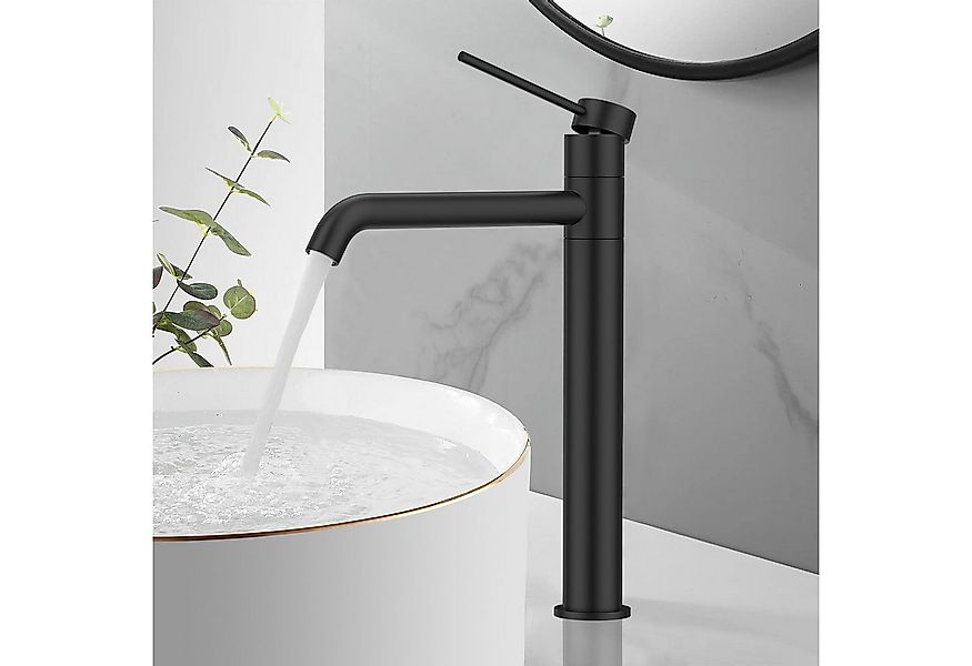 HOMELIVE Badarmatur Edelstahl Badarmatur Schwarz Waschbecken Armatur Wasser günstig online kaufen