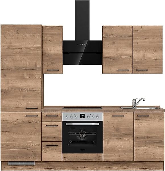 nobilia® Küchenzeile »"Structura II"« vormontiert, Ausrichtung wählbar, Bre günstig online kaufen
