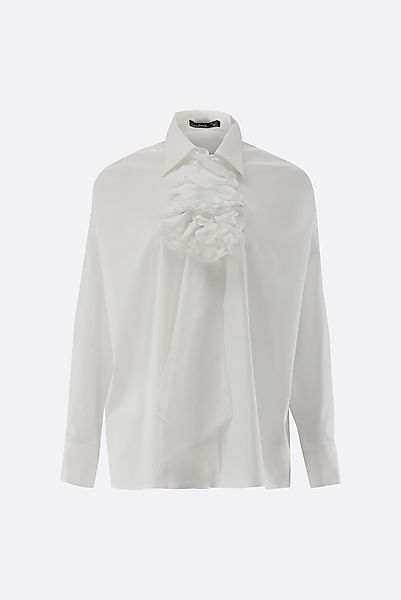 Hemdbluse mit abnehmbarer Rosen-Schleife günstig online kaufen