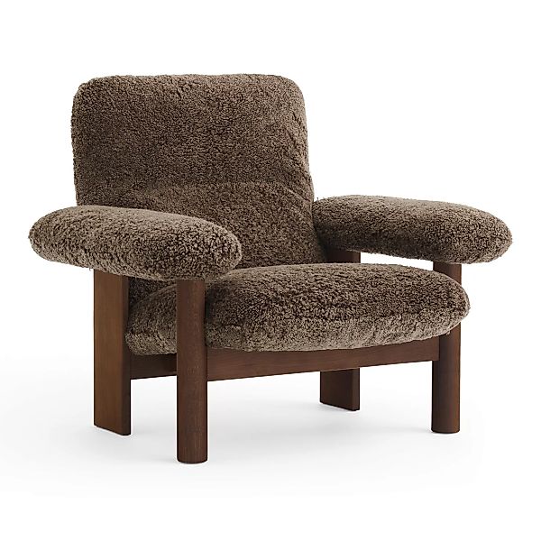 Menu - Brasilia Lounge Chair Schaffell - braun/Schaffell/BxHxT 96x84x82cm/G günstig online kaufen
