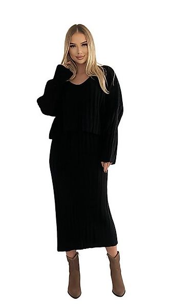 Mississhop Strickkleid Strickkleid Strickanzug Rock Pullover günstig online kaufen
