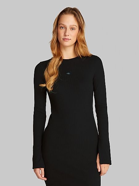 Calvin Klein Jeans Maxikleid "WOVEN LABEL RIB SHORT DRESS" mit Logodruck günstig online kaufen