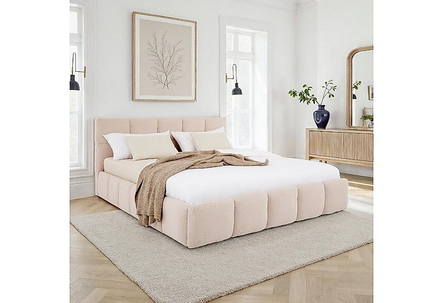 IDIMEX Polsterbett CLOUDY, 180x200 cm inkl. Lattenrost gepolstert mit Boucl günstig online kaufen