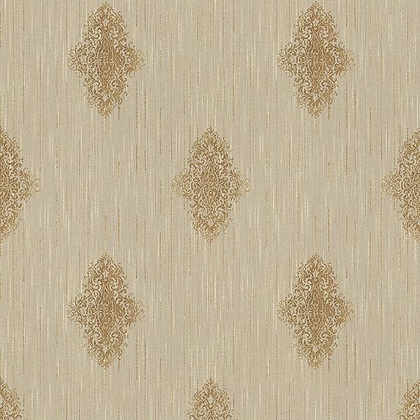 PROFHOME 319463-GU Barock Tapete Ornament Matt Beige Bronze 0,53 m x 10,05 günstig online kaufen
