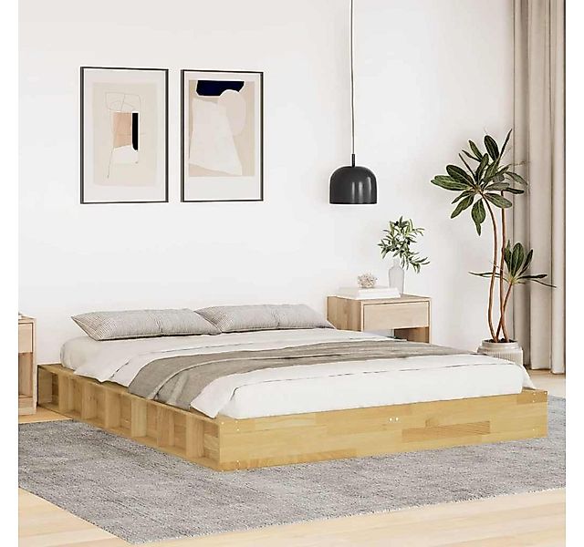 vidaXL Bett, Massivholzbett ohne Matratze 160x200 cm Eichenholz günstig online kaufen