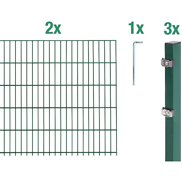 Alberts Doppelstabmattenzaun Grundset, (Set), Höhe: 80-160 günstig online kaufen