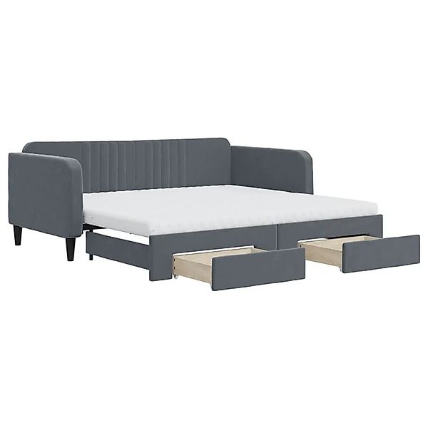 vidaXL Tagesbett Ausziehbar mit Schubladen Dunkelgrau 90x190 cm Samt 319714 günstig online kaufen