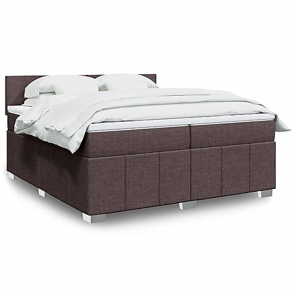 vidaXL Boxspringbett mit Matratze Dunkelbraun 200x200 cm Stoff 3289471 günstig online kaufen