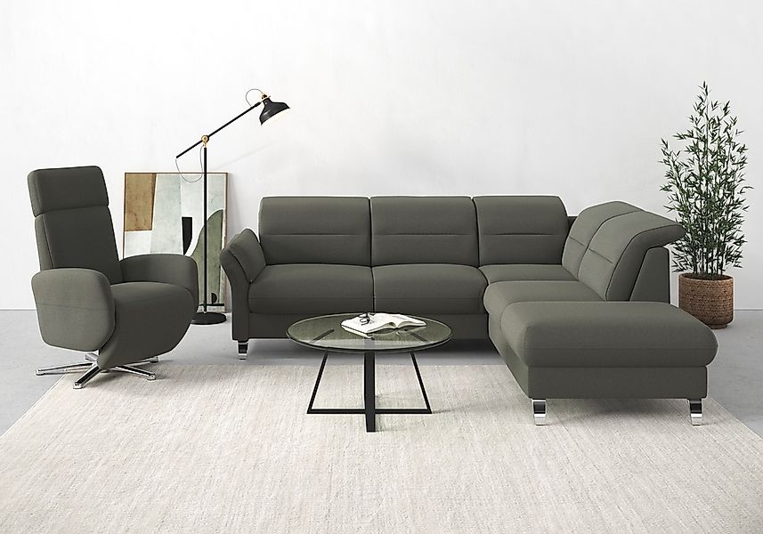 sit&more Ecksofa "Grenoble L-Form mit Federkern" wahlweise mit Bettfunktion günstig online kaufen