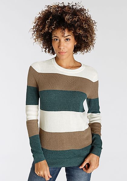 H.I.S Strickpullover in Streifenoptik mit Rundhalsausschnitt günstig online kaufen