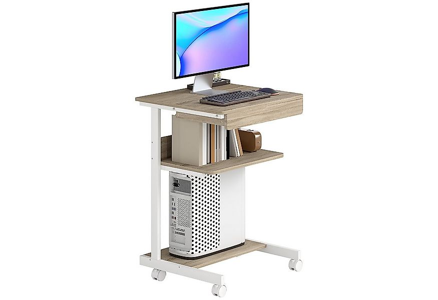 HOMCOM Computertisch Schreibtisch mit Rollen, Schublade (platzsparender Bür günstig online kaufen