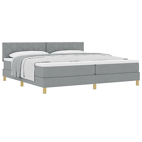 vidaXL Bett Boxspringbett mit Matratze Hellgrau 200x200 cm Stoff (1-tlg) günstig online kaufen