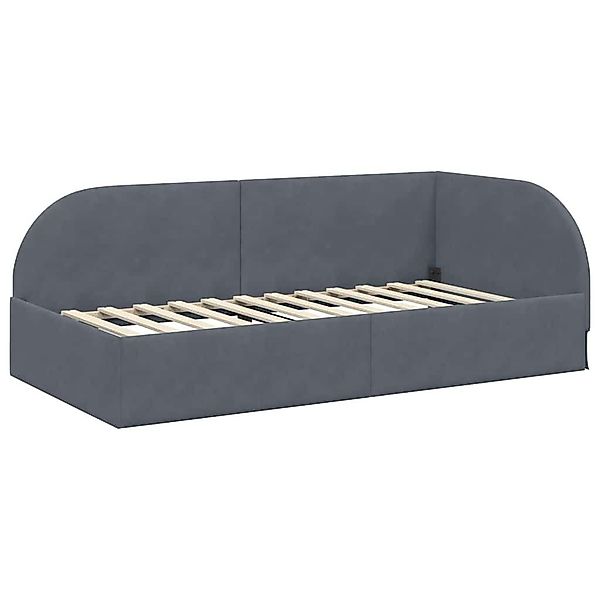 vidaXL Bett Eckbettgestell mit Kopfteil Dunkelgrau günstig online kaufen