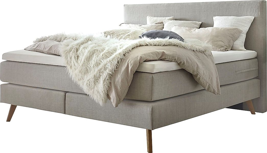 HASENA Boxspringbett Costa, Massivholz-Füße in Eiche günstig online kaufen