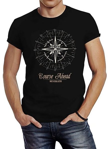 Neverless Print-Shirt Herren T-Shirt Kompass Windrose günstig online kaufen
