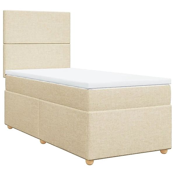 vidaXL Boxspringbett mit Matratze Creme 100x200 cm Stoff 3291189 günstig online kaufen