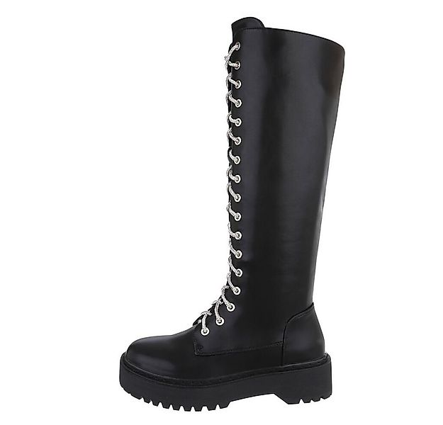 Ital-Design Damen Schnürschuhe Biker Plateaustiefel (85493300) Blockabsatz günstig online kaufen